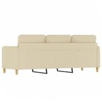 vidaXL Canapé à 3 places Crème 180 cm Tissu