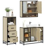 vidaXL Ensemble de meubles de salle de bain 3 Pièces chêne sonoma
