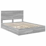 vidaXL Lit de Rangement Gris Sonoma 150 x 200 cm Bois d'ingénierie