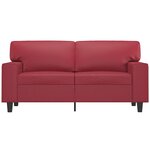vidaXL Canapé à 2 places Rouge bordeaux 120 cm Similicuir