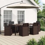 vidaXL Ensemble de salle à manger pour jardin avec coussin 7 Pièces PP