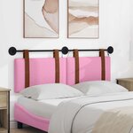 vidaXL Tête de lit suspendue Avec lumière LED Rose PU antique