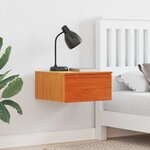 vidaXL Table de chevet avec tiroir 2 Pièces Brun cire 37 x 35 x 18 5 cm