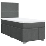 vidaXL Sommier à lattes de lit avec matelas Gris foncé 100x200cm Tissu