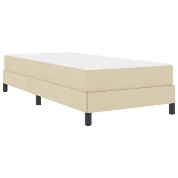 vidaXL Lit à ressorts avec matelas Crème 90 x 200 cm tissu