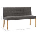 vidaXL Banc 140 cm Gris Velours