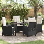 vidaXL Ensemble de jardin de 5 pièces avec coussins - Rattan synthétique noir