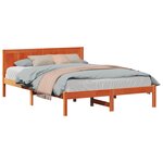 vidaXL Cadre de lit Marron 140 x 200 cm Bois de pin massif