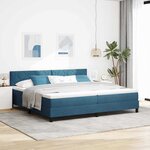 vidaXL Lit à ressorts avec matelas Bleu foncé 200 x 200 cm tissu