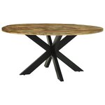 vidaXL Table de salle à manger 160 x 160 x 76 cm bois de manguier brut