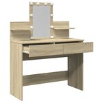 vidaXL Coiffeuse avec LED chêne sonoma 100x40x130 cm