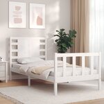 vidaXL Cadre de lit sans matelas blanc bois de pin massif
