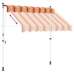vidaXL Auvent rétractable manuel Multicolore 250 x 115 x 300 cm