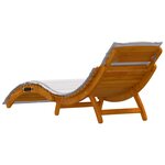 Chaise longue vidaXL avec coussin gris clair en bois d'acacia