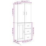 vidaXL Buffet haut Blanc 69 5x34x180 cm Bois d'ingénierie