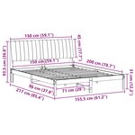 vidaXL Cadre de lit avec tête de lit Blanc 150 x 200 cm Pin massif