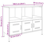 vidaXL Buffet blanc 100 5x39x79 cm acier