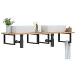vidaXL Étagère de vasque murale acier et bois massif d'acacia