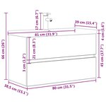 vidaXL Ensemble de meubles de salle de bain 2 Pièces gris béton