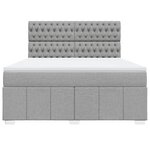 vidaXL Sommier à lattes de lit avec matelas Gris clair 180x200cm Tissu