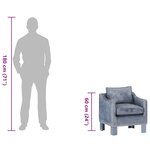 vidaXL Chaise cabriolet Gris cuir véritable