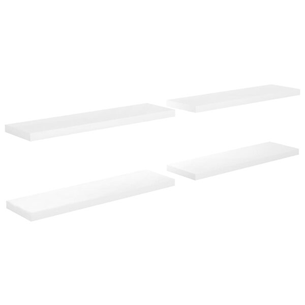 vidaXL Étagère murale flottante 4 Pièces Blanc brillant 90x23 5x3 8cm MDF