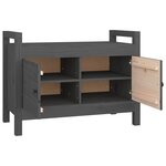 vidaXL Banc d'entrée Gris 80x40x60 cm Bois de pin massif