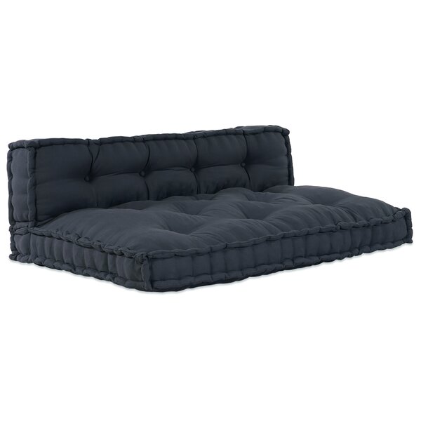 Coussin de canapé en palette vidaXL avec un support lombaire en tissu gris anthracite