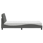 vidaXL Lit avec matelas gris foncé 80x200 cm tissu