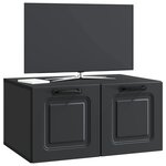 vidaXL Meuble TV mural Noir 59 5 x 41 x 30 cm Bois d'ingénierie