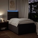 vidaXL Sommier à lattes de lit et matelas marron foncé 120x190cm tissu