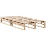 vidaXL Lit bibliothèque sans matelas 90x200 cm bois massif