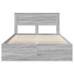 vidaXL Cadre de lit Gris Sonoma 140 x 190 cm Bois de pin massif