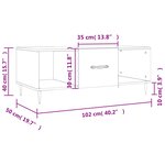 vidaXL Table basse blanc 102x50x40 cm bois d'ingénierie
