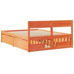 vidaXL Cadre de lit sans matelas cire marron 120x190cm bois pin massif