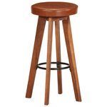 vidaXL Chaises de bar lot de 2 cuir véritable et bois d'acacia solide