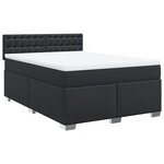 vidaXL Sommier à lattes de lit avec matelas Noir 140x190 cm Similicuir