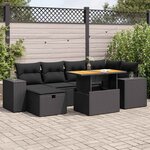 vidaXL Salon de jardin avec coussins 8 Pièces noir résine tressée acacia