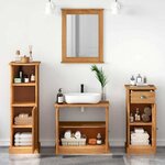 vidaXL Ensemble de mobilier de salle de bain 4 Pièces marron miel