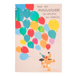 Carte musicale anniversaire ballons colorés - draeger paris