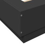 vidaXL Cadre de lit avec lumières LED noir 160x200cm bois d'ingénierie