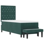 vidaXL Lit à ressorts avec matelas Vert foncé 80 x 200 cm Velours