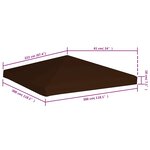 vidaXL Toile supérieure de gazebo 310 g/m² 3x3 m Marron