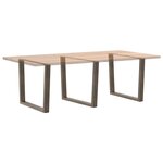 vidaXL Pieds de table à manger en forme de V  3 pièces  acier naturel  100 x (72-73 3) cm