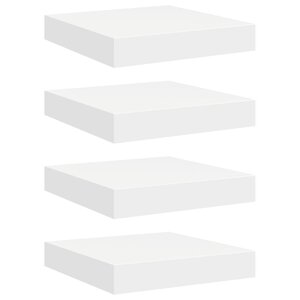 vidaXL Étagères murales flottantes 4 Pièces blanc 23x23 5x3 8 cm MDF