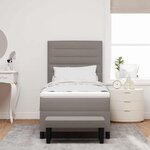 vidaXL Lit à ressorts avec tête de lit Taupe 100 x 200 cm tissu