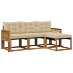 vidaXL Ensemble de canapés d'extérieur 4 Pièces Naturel et Beige