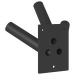 vidaXL Porte-drapeau pour 3 drapeaux - À fixer au mur  acier noir