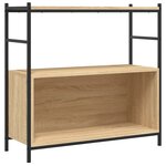 vidaXL Bibliothèque chêne sonoma 80x30x78 5cm bois d'ingénierie et fer