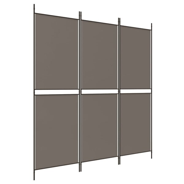 vidaXL Cloison de séparation 3 panneaux Anthracite 150x220 cm Tissu